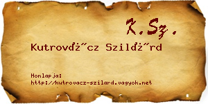 Kutrovácz Szilárd névjegykártya