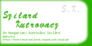 szilard kutrovacz business card
